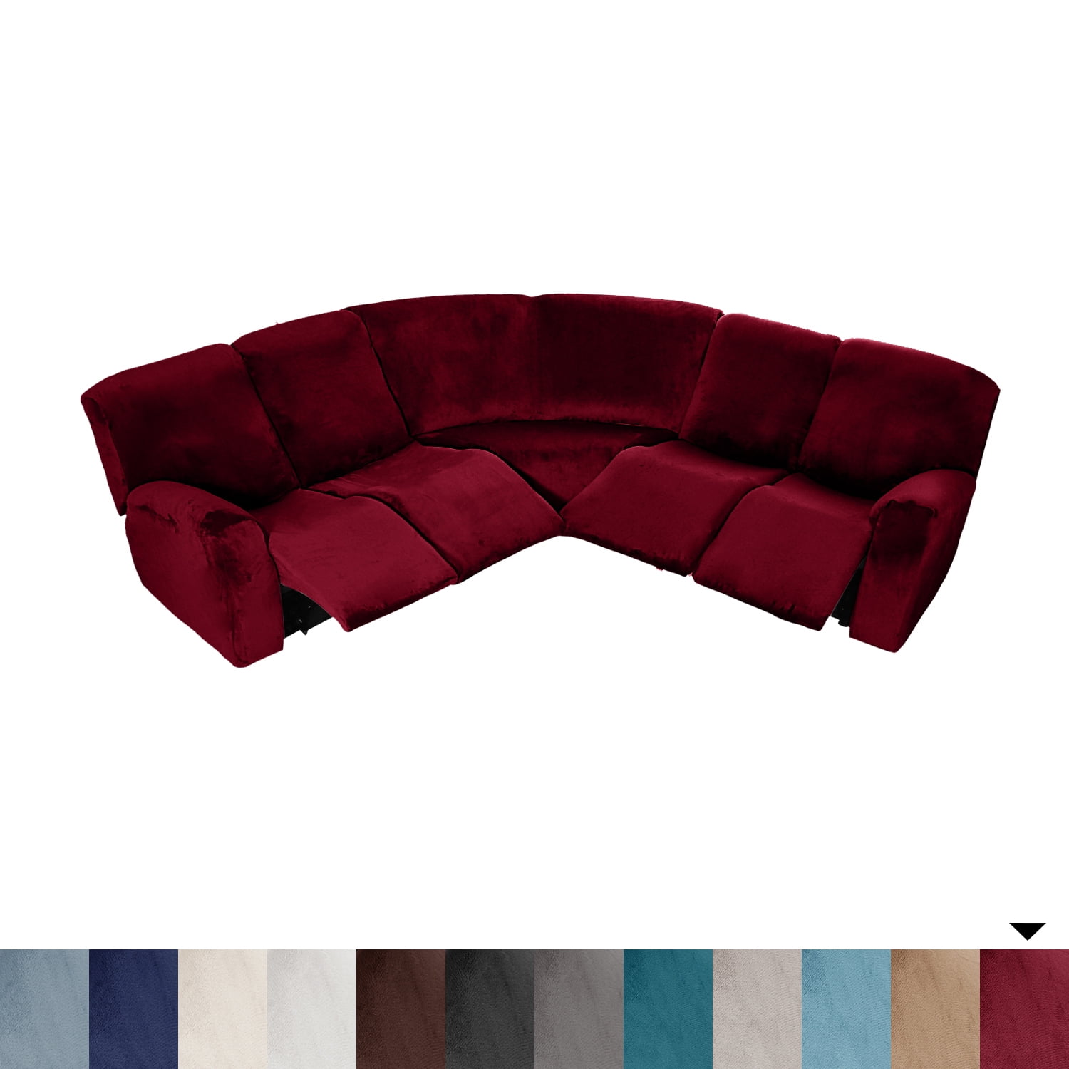 CJC 5 Seat Velvet Recliner Sofa Covers, 7Piece Corner Sofa Covers, LShaped Sectional Couch