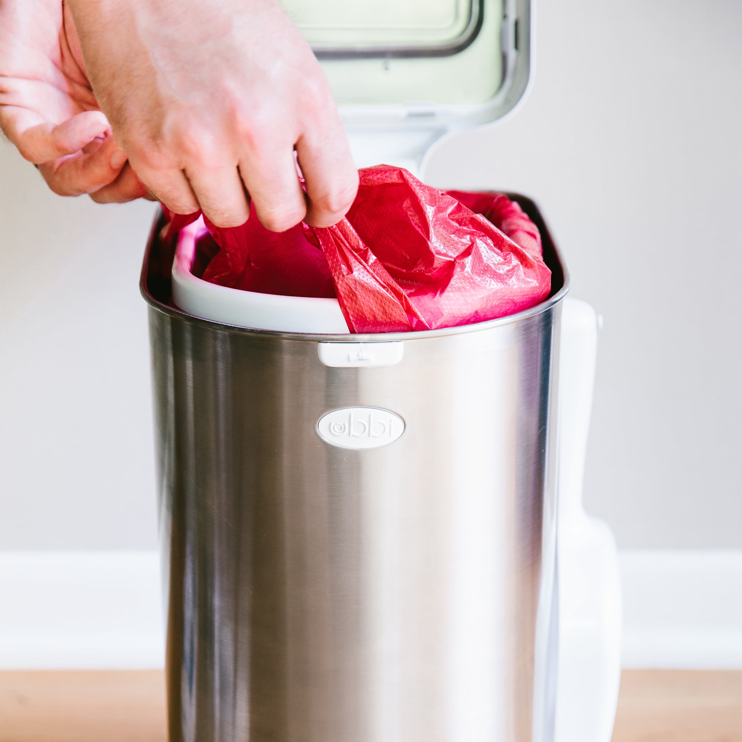Ubbi Pet Waste Unscented Litter Pail Bags, Red, 75 Count Value Pack
