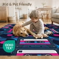 thumbnail image 4 of ODIKA 3'x5' Washable Throw Rug Personalized Kpop Record Player Themed Music Cassette Movie Theater for Entryway, Kitchen, Mudroom, Stain Resistant, Low Profile, Non-Slip, 4 of 7