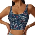 thumbnail image 2 of Uemuo Leaves Snowflakes Pattern Women's Sports Bra - High Impact Support, Breathable, and Comfortable Athletic Bra for Running, Yoga, and Workouts, 2 of 9