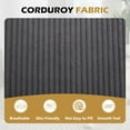 thumbnail image 5 of CQSXDA Convertible Corduroy Chaise Lounge Chair with Two Pillows 67.5'' Sofa Bed No Assembly Required for Home, DARK GREY, 5 of 11