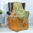 thumbnail image 4 of Grunge Soft Flannel Fleece Throw Blanket, Flowers and Leaves Vintage Painting on Blur Paper Background Floral Art Print, Cozy Plush for Indoor and Outdoor Use, 50" x 60", Green Mustard, by Ambesonne, 4 of 5