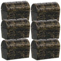 LULULION 6Pcs Retro Small Treasure Chest Decorative Jewelry Organizer Golden Party Favor