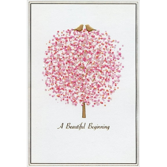 Pictura Birds on Dotted Tree Wedding Congratulations Card