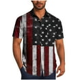 thumbnail image 2 of Shirt Independence Day Shirt Patriotic Shirts Mens 4th of July Shirts Mens Fourth of July Shirts Casual Fashion Turndown Collar Independence Day Print Short Sleeved Button Shirt Blouse, 2 of 6