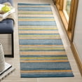 thumbnail image 2 of SAFAVIEH Montauk Maisy Striped Soft Braided Cotton Runner Rug, Blue/Orange, 2'6" x 10', 2 of 8