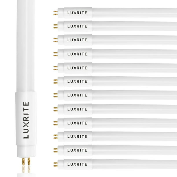 højdepunkt døråbning Slette Luxrite 12-Pack 4FT T5 LED Tube Lights 24W=54W 3000K Soft White Ballast and  Ballast Bypass Compatible Damp Rated - Walmart.com