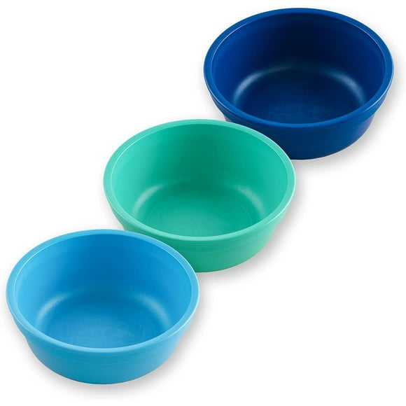 Re Play Made in USA . Reusable Plastic Bowls, Without Lid - Dishwasher and Microwave Safe Bowls for Snacks and Everyday Dining - Toddler Bowl .75" x 5.75" x 2", True Blue