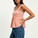 thumbnail image 4 of Blusas sin Mangas de Cuadros para Mujer con Escote Cuadrado Estilo Babydoll, Camisetas de Verano Suaves y Cómodas con Tirante Ancho sin Mangas, 4 of 8