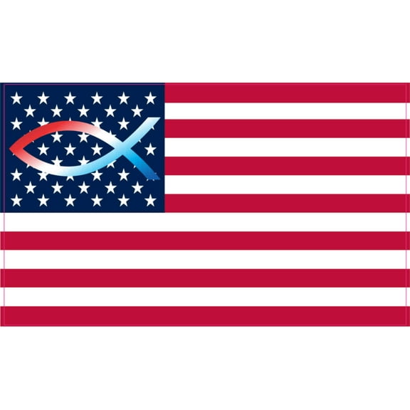 5inX3in Christian Fish American Flag Sticker Vinyl Vehicle Decal Stickers