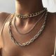thumbnail image 2 of Women Necklace Multilayer Inlaid Rhinestones Jewelry Exaggerated Thick Chain Necklace for Party--H-Product code 50348 H, 2 of 5