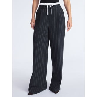 Costume Tailleur Nine West - Taille 12 - Rayé Noir - Occasion Très Bon état