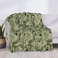 thumbnail image 3 of Zufioo Tropical Plants Green Print Horizontal Flannel Blanket, Anti-wrinkle, Anti-shrinkage, Anti-allergic Plush Blanket, Household Items Suitable for Bedroom-60"x50", 3 of 6