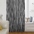 thumbnail image 6 of Black Striped Sheer Curtains 72 Inches Long, Retro Wave Lines Texture Simple Light Filering Curtains, Breathable Simi Curtain Privacy Drapes for Living Room Bedroom Lightweight Window Treatment, 6 of 9