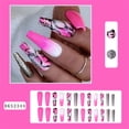 thumbnail image 4 of Fofosbeauty 24pcs Press on False Nails, Coffin Fake Acrylic Nails, Purple Marble, 4 of 9