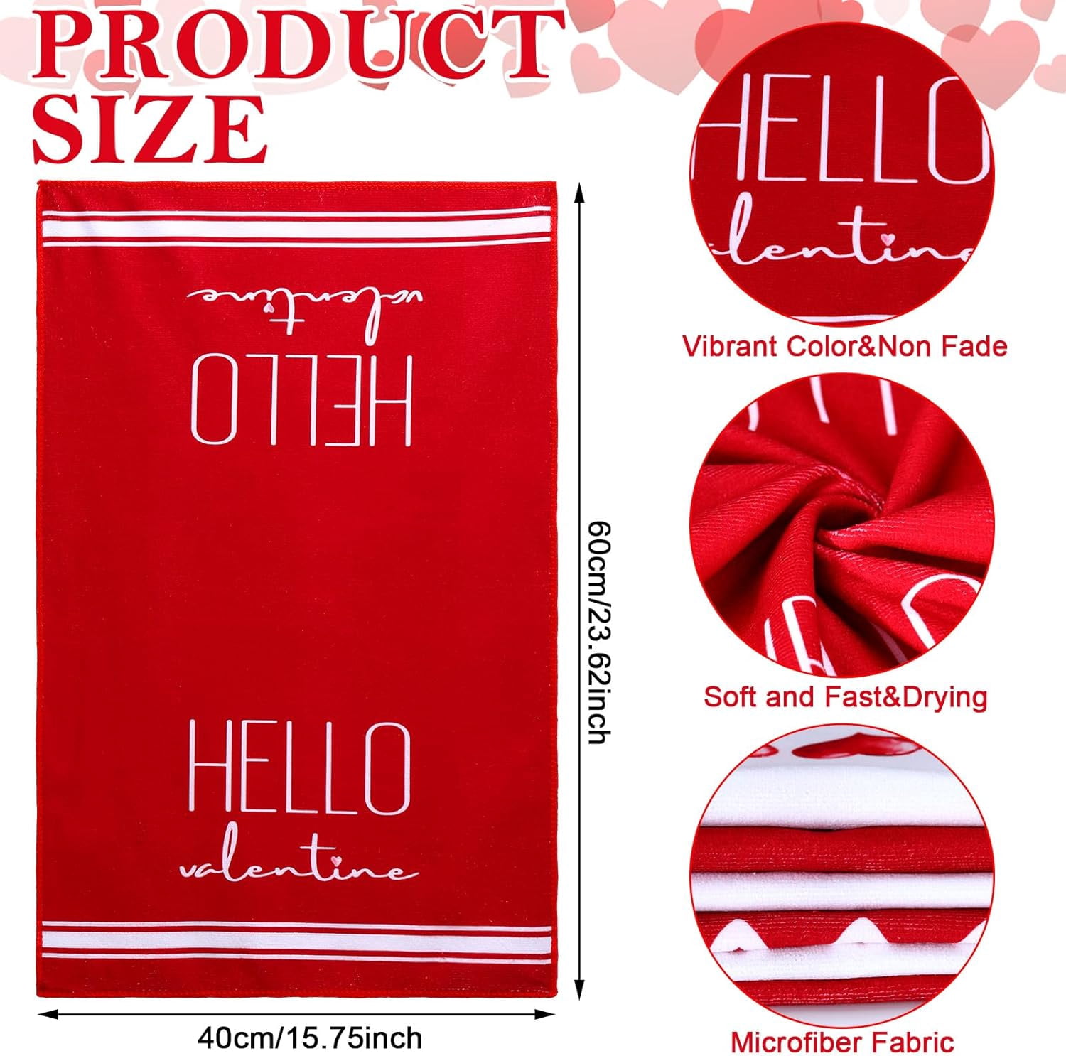 6 Set Christian Valentine''s Day Kitchen Towels Bible Verse Scripture Red Heart Valentines Dish Towels 18x26 Inch Sweet Love Bathroom Hand Drying Tea Dishcloth for Anniversary