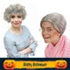 thumbnail image 3 of Old Lady Costume Set Grandma Wig Granny Wig Cap Madea Granny Glasses Eyeglass Chains Cords Faux Pearl Bead Necklace Old Lady Cosplay Set 5 Pieces (sil, 3 of 4