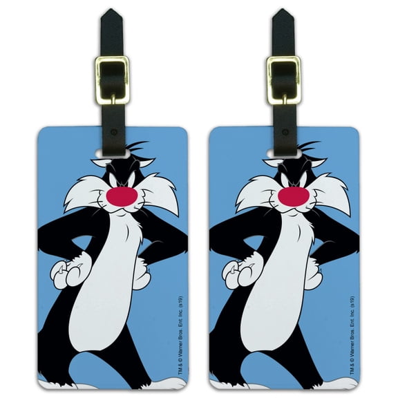 Looney Tunes Sylvester Luggage ID Tags Suitcase Carry-On Cards - Set of 2