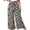 Black/Cream, variant on Womens Plus Black and White Wide Leg Belt Pant
