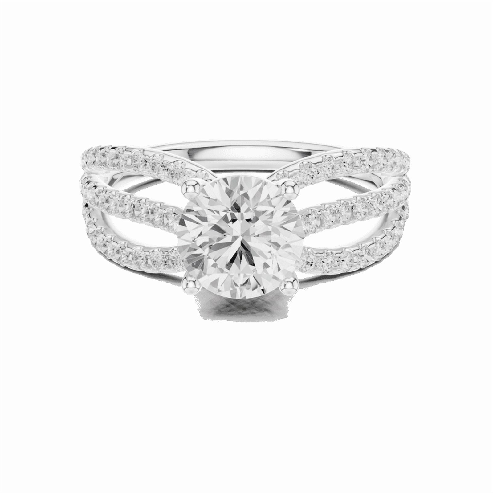Zuwelria 2.20 Carat Wonderful Round Shape Moissanite Diamond Engagement Ring - Bridal Ring - Promise Ring | 18K White Gold Over Sterling Silver | D/VVS1 Size 5