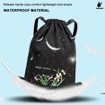 thumbnail image 4 of Women Drawstring Backpack with Zipper Pocket Floral Print Backpack Yoga Backpack, 4 of 7