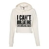 Womens I Can't Breathe Black Lives Matter Cropped Hooded Sweatshirt