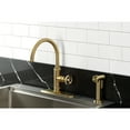 thumbnail image 7 of Kingston Brass KSD2437RNX Ostro Single-Handle 2-Hole Deck Mount Kitchen Faucet in Brushed Brass, 7 of 7