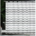thumbnail image 4 of Ambesonne Striped Shower Curtain, Grey and White Grunge, 69"Wx70"L, White Grey, 4 of 5