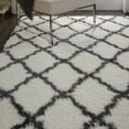 thumbnail image 6 of Nourison Ultra Plush Shag Trellis Ivory/Charcoal 5' x 7' Area Rug, (5x7), 6 of 9