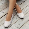 thumbnail image 7 of oqasdz Casual Shoes for Women Flat Shoes with Glitter Rhinestones Elegant Round Toe Low Heel Comfortable Everyday Style for Daily Wear Summer Outdoor, 7 of 7