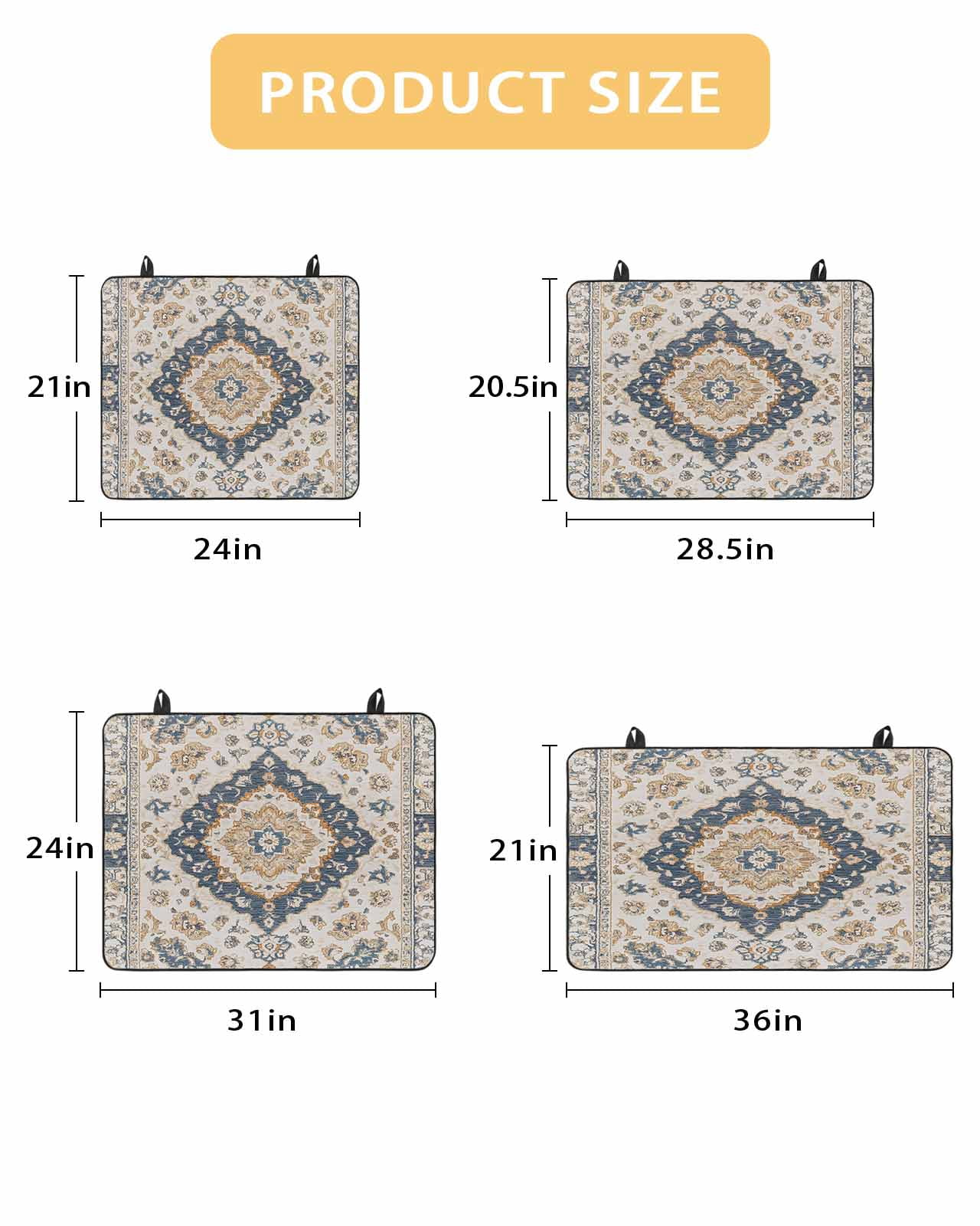 nqOlkjepod Large Induction Cooktop Protector Mat 24"x21", Blue Boho Stove Top Covers for Electric Stove, Southwestern Geometric Abstract Vintage Stove Burner Cover Mats, Glass Top Stove Cover
