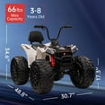 thumbnail image 4 of Garvee 24V Kids ATV, Ride on Car for Kids, 4WD Off-Road 4 Wheeler Quad Electric Toys Vehicle, 4x80W Powerful Engine, with 7AHx2 Large Battery, EVA Tires, Full Metal Suspension, LED Light（White）, 4 of 7