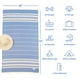 thumbnail image 5 of Toallas de Playa Turcas Peshtemal de Lino Suave Americano, Paquete de 4 Toallas de 40" x 70" para Playa y Piscina, Raya Azul, 5 of 7