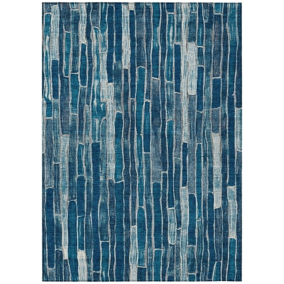 Addison Rugs Machine Washable Indoor/ Outdoor Contemporary Stripes Chantille Rug 10' x 14' - Blue