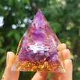thumbnail image 4 of Pirámide de bola de cristal, grava de cristal, resina, adornos para el hogar y el escritorio hechos a mano, 4 of 6