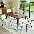 thumbnail image 2 of Homy Casa Dining Table with 63 in.x 31.5 in. Thick Top, Metal Flat Legs, Seats 6, Adjustable Feet, 2 of 8