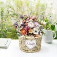 thumbnail image 1 of Handwoven Rattan Flower Pot Basket and Small Plants, Natural Straw Decorative Planter for Home Office Balcony Decor, 1 of 8