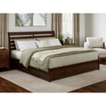 thumbnail image 3 of Emelie King Wood Platform Bed with Panel Footboard and Storage Drawers in Walnut, 3 of 10