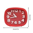 thumbnail image 2 of Holloyiver Small Battery Operated Alarm Clock, 4.5 inches Bedside Analog Non-Ticking Silent Small Desk Clock with Arabic Numerals, Table Clock for Living Room, Bedroom (Red), 2 of 4