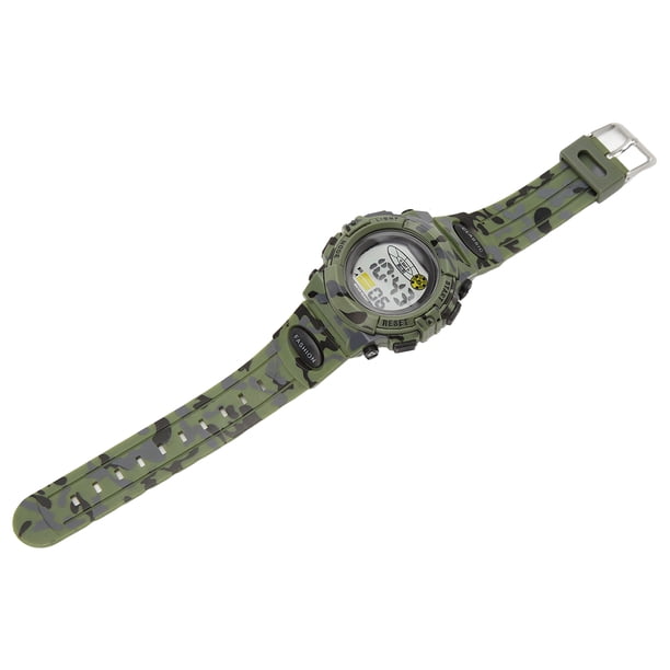 Reloj para hombre informe de hora digital Cubierta inferior de acero inoxidable Hebilla Reloj cronógrafo impermeable Multifuncional para estudiante ANGGREK Otros