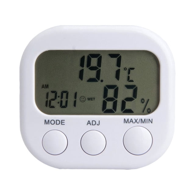 SHOWERORO 1Pcs White ABS Hygrometer for Home Use with High Precision and Multifunctional Design