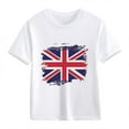 thumbnail image 4 of MKOSPLRT British Flag Kids Tshirt 2-13 Years Short Sleeve Cotton Crewneck Tee with Union Jack Print Casual Holiday Tee Shirts, 4 of 4
