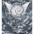 thumbnail image 3 of Psychedelic Duvet Cover Set, Surreal Paint with Wings and Time Spiral in Cloud with Circles Geometry Image, Decorative 3 Piece Bedding Set with 2 Pillow Shams, King Size, Grey, by Ambesonne, 3 of 3