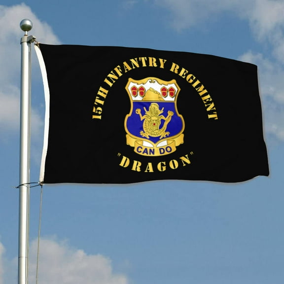 mokarier 15th Infantry Regiment Flag Banner Outdoor Indoor Decoration Flag 3x5Feet Double Stitched Polyester with Brass Grommets