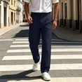 thumbnail image 2 of Horkkom Work Pants for Men Button Zipper Solid Color Dress Pants Casual Business Golf Pants with Pockets S, 2 of 9
