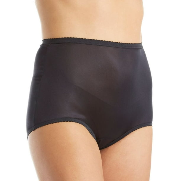 Women's Shadowline 17032P Plus Size Hidden Elastic Nylon Classic Brief  Panty (Ivory 10)