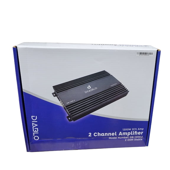 Diablo DB-1200.2 1200W Max 2-Channel Stable Vehicle Audio Amplifier