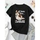 thumbnail image 5 of Camisetas de verano para mujer, con estampado, lindo, holgadas, atléticas, de manga corta, casual, 2025Women'S Casual Crew Neck T-Shirt with Husky Print, Fashionable Short Sleeve Top, Medium Stretch, 5 of 6