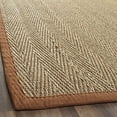 thumbnail image 5 of Safavieh Natural Fiber Collection NF115B Border Herringbone Seagrass Area Rug, 6' x 6' Square, Brown, 5 of 5