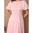 thumbnail image 2 of Pink Puff Sleeve Pleated Maxi Dress For Wedding Guest, Vacation, Party, Date, 2 of 8